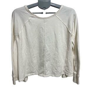 Free People We The Free Cream Long Sleeve Sweatshirt